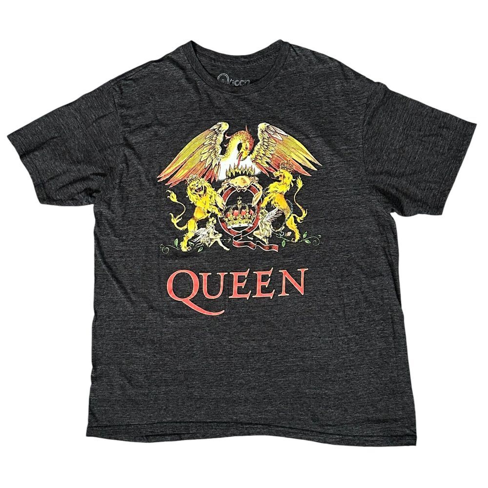Queen We are the Champions Logo Phoenix Lions Band Charcoal Shirt Size XL